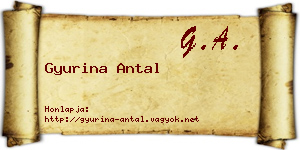Gyurina Antal névjegykártya